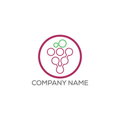 Wine, grape logo design template. Vector illustration of icon.