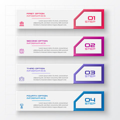Business infographics template 4 steps rectangle,Vector illustration.