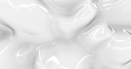 Liquid abstract white background. Smooth glossy texture 3D rendering 3D illustration
