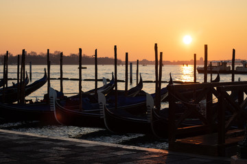 wonderful view of the Canal Grande in Venice at first light in the morning