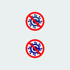 Antiviral antibacterial coronavirus formula vector icons. Coronavirus 2019 nCov, Covid 19 NCP virus stop signs, health protection labels