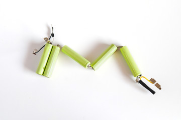 Repair rechargeable lithium-ion batteries. isolated on a white background.