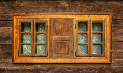 Beautiful windows or doors in a variety of colors and forms with walls textures and old details.