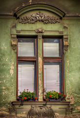 Fototapeta na wymiar Beautiful windows or doors in a variety of colors and forms with walls textures and old details.