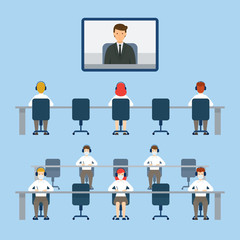 Video Conference, Social Distancing Concept, Protection, Prevention of Coronavirus Covid-19 