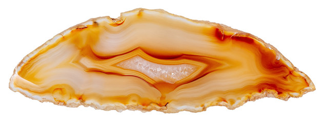 Exquisite natural agate in lush orange color as part of your project work.