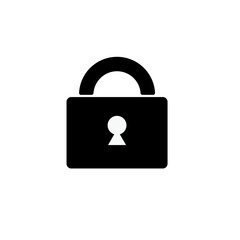 security icon, padlock icon, protection icon black