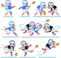 Characters , game, flat,rugby ,icon man, cartoon