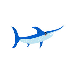 Cute vector fish sword