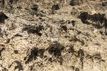 Texture of Volcanic rock surface in Cyprus look like moon surface.