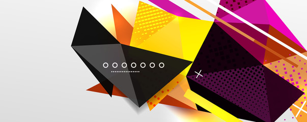 Abstract background - trendy low poly triangle shapes polygonal pattern. Vector Illustration For Wallpaper, Banner, Background, Card, Book Illustration, landing page