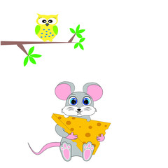 cute mouse cartoon character illustration 