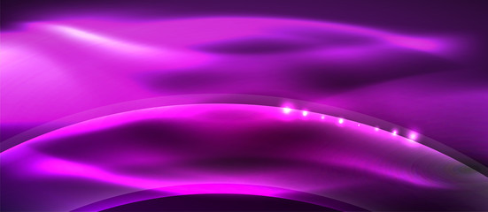 Abstract background. Shiny design neon waves with light effects, techno trendy design. Vector Illustration For Wallpaper, Banner, Background, Card, Book Illustration, landing page