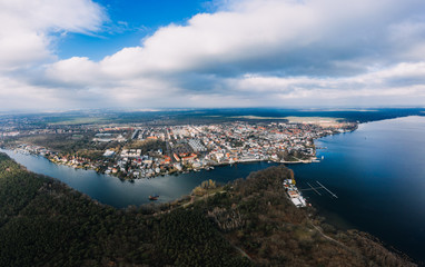 aerial photo of Friedrichshagen, Kopenick in Berlin Germany