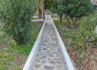 View of walking trail on park of "Torvizcon" in the famous "Alpujarra". Granada. Spain.