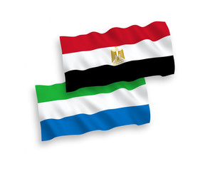 Flags of Egypt and Sierra Leone on a white background
