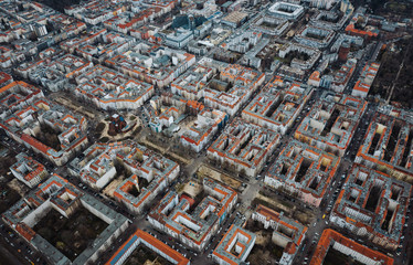 Fototapeta premium aerial photo of houses in big city