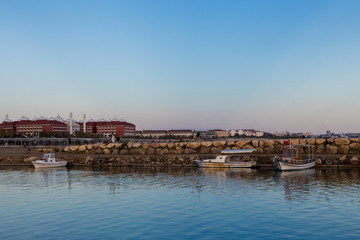 Fototapeta na wymiar Beautiful harbour in Side Turkey