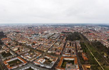 Fototapeta na wymiar aerial photo of houses in big city