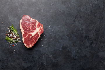 Ribeye raw beef steak