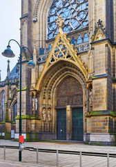 Fragment of Linz New Cathedral in Linz in Austria