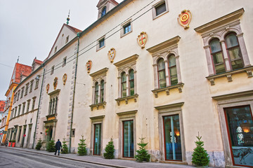 Fototapeta na wymiar Street view in the Old city of Graz in Austria