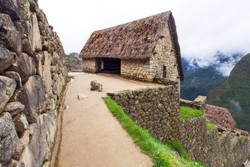 Fototapeta na wymiar Machu Picchu, detail from peruvian inca town