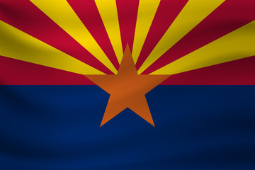 Waving flag of Arizona. Vector illustration - obrazy, fototapety, plakaty