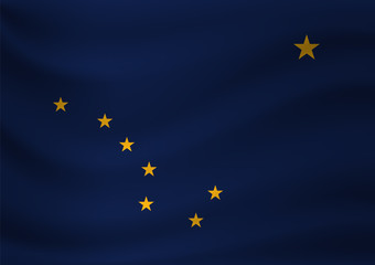 Waving flag of Alaska. Vector illustration