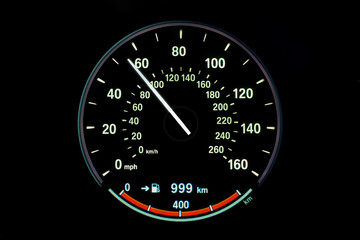 90 Kilometers per hour,light with car mileage with black background,number of speed,Odometer of...