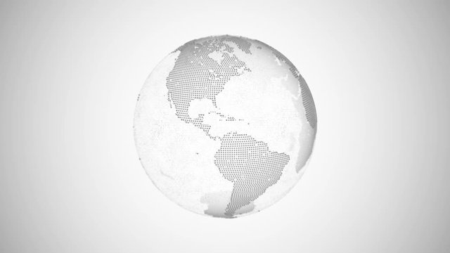 rotating globe white background intro
