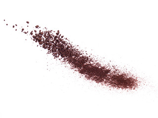 Coffee or chocolate powder isolated on white background
