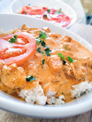 Handmade Indian curry chicken rice