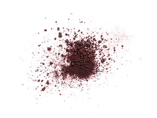 Coffee or chocolate powder isolated on white background