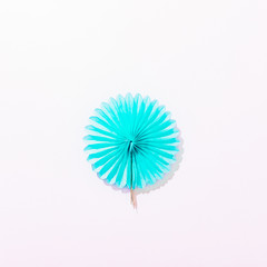 Festive round paper decoration of blue color
