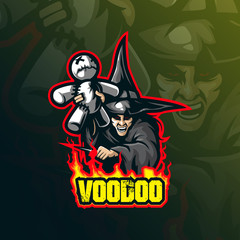 Fototapeta na wymiar voodoo mascot logo design vector with modern illustration concept style for badge, emblem and tshirt printing. voodoo illustration for sport team.