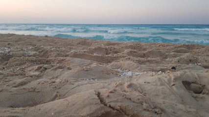 Sun set on the beach in Egypt north coast / dahab / hurgada / sharm el sheikh / taba / alexandria  - best place for vacation under umbrella  - holiday relaxation beach sand inspiration happiness  tan.