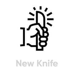 New Knife icon. Editable Line Vector.