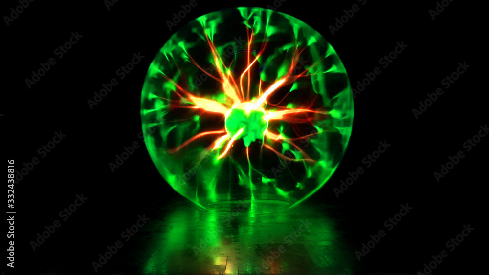 Aufkleber 3d rendering of a plasma discharge lamp with high voltage lightning