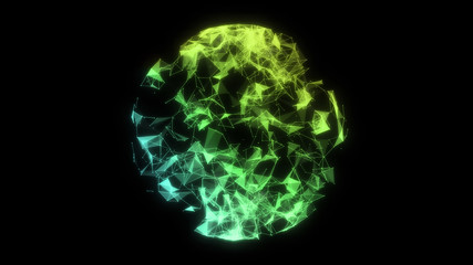 3D rendering of an abstract globe, sphere in space in the form of plexus