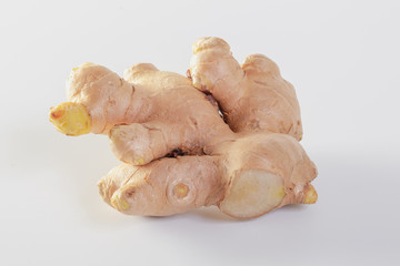 Fresh ginger  isolated on white background.