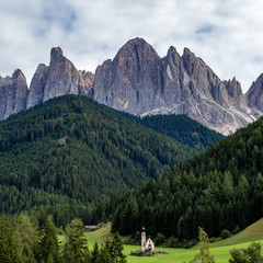 Fototapeta na wymiar Church of Saint John in Ranui South Tyrol, Italy