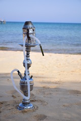 sunny day on the beach with Shisha / argila / smoking in Egypt north coast / dahab / hurgada /...