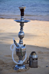 sunny day on the beach with Shisha / argila / smoking in Egypt north coast / dahab / hurgada /...