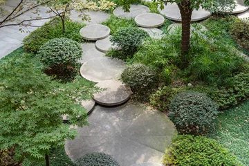Fotobehang Landscape Design of Sustainable Green Architecture. © Askar