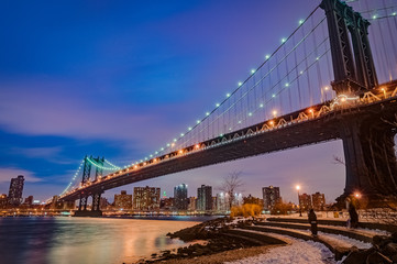 Manhattan Bridge in New York, United States.