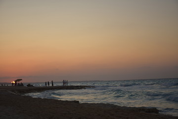 Sun set on the beach in Egypt north coast / dahab / hurgada / sharm el sheikh / taba / alexandria ...