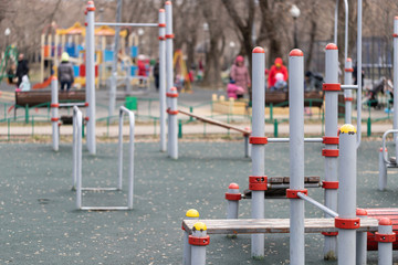 Fototapeta na wymiar Empty children's playground with no children