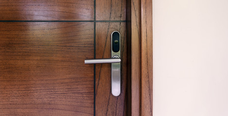 Obraz premium Hotel door lock with RFID technology.