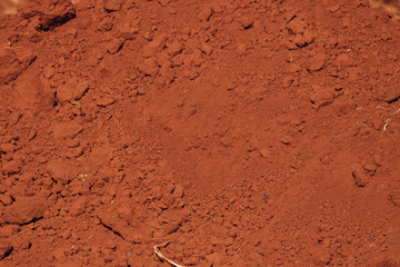 Red ground soil texture in brazil